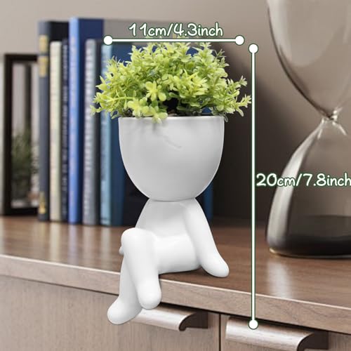 Zerzsy Fake Succulents for Office Decorations for Work Desk Women Fake Plants Office Decor - Small Plants for Work Cubicle Decor - Desk Decorations for Women - Set of 1 - color: White-d