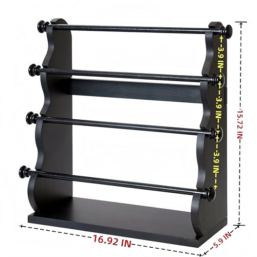 4 Tier Wooden Bracelet Holder, Bangle Watch Necklace Display Storage Antique Bracelet Display Stand Jewelry Holder Stand for Store, Showcase and Home Storage Black 4 Tier Wooden Bracelet Holder - style: 4 Tier Standing-Black