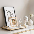 Acrylic Easel Display Stand, Clear Table Easel Picture Frame Holder with Adjustable Tilt, Perfect for Phones, Art, Weddings, Office & Home Décor, Gold-1P