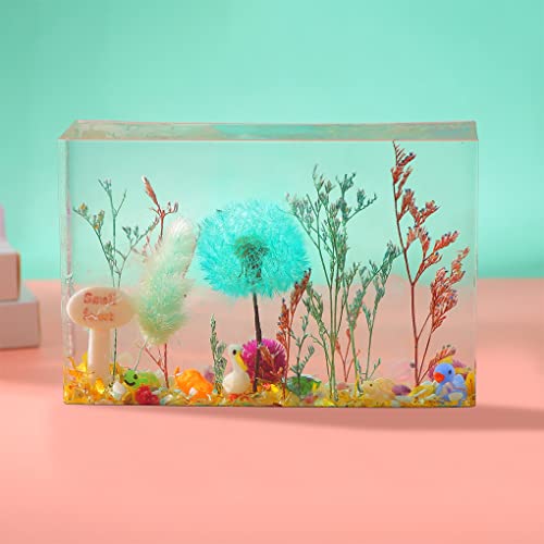 FineInno Deep Rectangle Resin Mold, Large Rectangular Epoxy Resin Mold, Craft Square Silicone olds for Cube Resin DIY Flower Preservation,Bookends Art - color: Rectangle