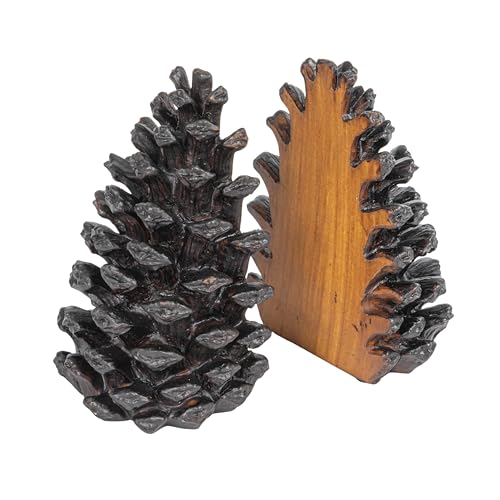 Creative Co-Op Pinecone Shaped Resin Bookends (Set of 2 Pieces) - color: Bronze