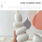 Abstract Ceramic Flower Vase Sculpture Decorative Floral Arrangement Pot for Bedroom Home Décor Modern Artistic Ceramic Vase for Living Room Display