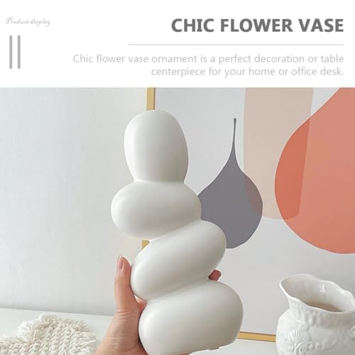 Abstract Ceramic Flower Vase Sculpture Decorative Floral Arrangement Pot for Bedroom Home Décor Modern Artistic Ceramic Vase for Living Room Display