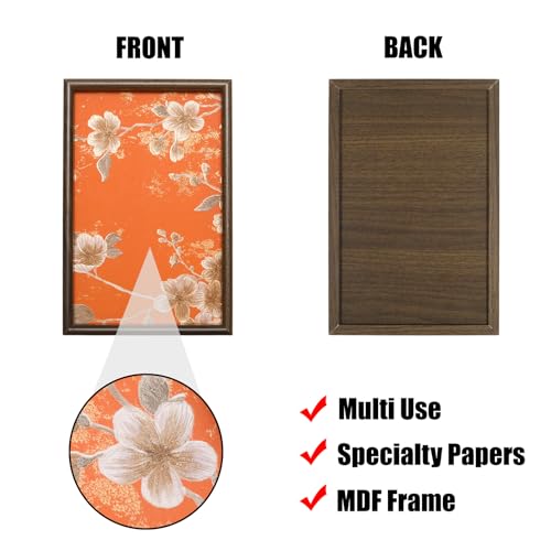 Wooden Valet Tray with Floral Base, EDC Catch All Tray Nightstand Entryway Table Vanity Organizer 11.8x7.9, Orange Vintage Blossoms - color: Orange Blossoms