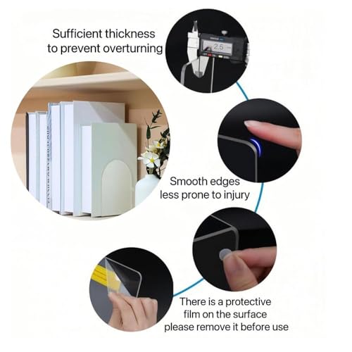 1PC Transparent Acrylic Bookends Stand Bookshelf Desktop Decorative Storage Rack Bookend Book Holder Organizer School Stationery
