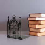 Gothic Church Architectural Metal Bookends, Ornate Iron Gothic Bookshelf Bookends for Home Décor, Decorative Bookends for Bookshelf