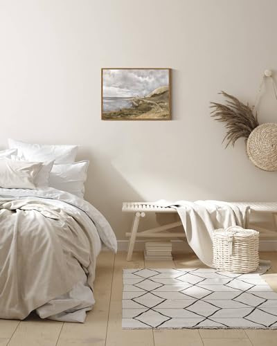 InSimSea Framed Canvas Wall Art Vintage Decor, Coastal Wall Art Danish Coast Nature Scenic Art for Bedroom, Wall Paintings, Farmhouse Office Bathroom Wall Decorations, 12"x16" - color: Danish Coastal, size: 16"L x 12"W