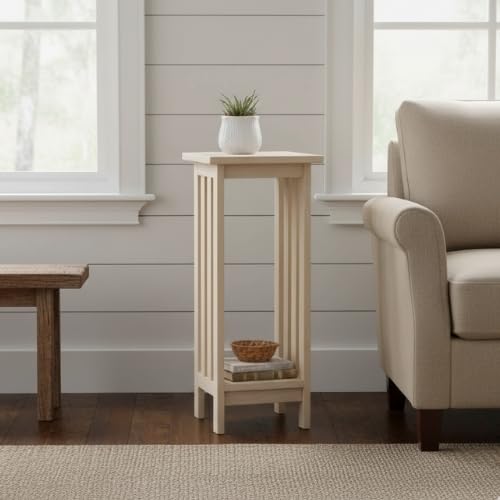 International Concepts Mission Plant Stand, 30-Inch High, Solid Parawood, Unfinished - size: 30 Inch