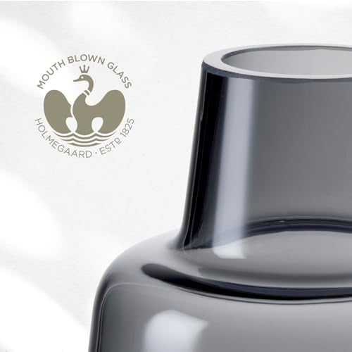 Holmegaard Flora Vase by Louise Campbell | Mouth-Blown Glass | Smoke | 4.7 Inch - color: Fumo, size: 9x9x13.2