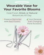 DIY Flower Bouquet Necklace Wearable Vase Pendant Insert Real Dried Flowers Handmade Customizable - color: 1pc(no Flower)