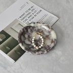 ZSHAWN Natural Marble Ring Dish Jewelry Tray – 5.5" Trinket Dish for Rings Earrings Necklace, Scratch-Resistant Vanity Organizer, Elegant Gift for Women (Calacatta Viola) - color: Calacatta Viola