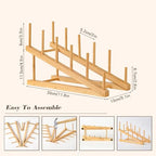 Plate Stands For Display,Wooden Plate Racks Dish Stand Holder, 5-Tier Display Stands For Tabletop Book, Art Print, Puzzle, Cutting Board Kitchen Cabinet Organizer - color: 1Pack