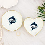 Personalized University Logo Ceramic Ring Dish, Custom School Emblem Jewelry Tray, Academic Branding Keepsake Dish for Students Teachers Faculty Office Desk Graduation Gift Idea - color: Design 4