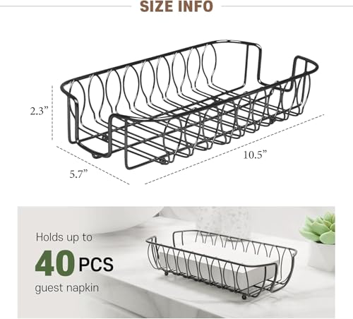 Black Guest Towel Holder Tray for Bathroom – Napkin Organizer for Disposable Paper Towels, Hand Towel Rack for Countertop, Modern Holder for Guest Bathroom Essentials and Powder Room - color: K - Black Napkin Holder for Bathroom, size: Guest Towel Holder