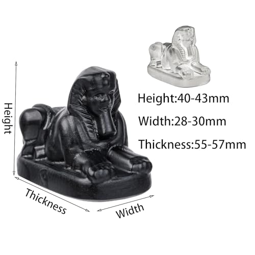 Nupuyai Hand Carved Sphinx Statue for Home Decor, Natural Black Obsidian Crystal Figurine Stone Sculpture Decoration for Fengshui - style: Sphinx
