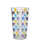 Magcolor Hand Painted Blue Woven Glass Vase -Crystal Flower Vase- 7.7 inch, Glass Plant Vase for Floral Arrangements, Centerpieces, Weddings, Housewarming, Centerpiece Home Deco. - color: Blue