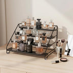 Cologne Organizer for Men, 4 Tier Perfume Stand, Metal Display Riser Stand, Dresser Organizer with Anti-Slip Washers,Display Stand Shelf for Fragrance, Skincare, Figurine, Dessert