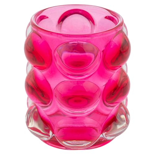 Karma, Lucia Hobnail Votive, Tea Lights Candle Holder, Glass Votive Candle Holders for Table Decorations, Baby Shower, Birthday Party, Weddings and Home Decor, Hot Pink - color: Hot Pink