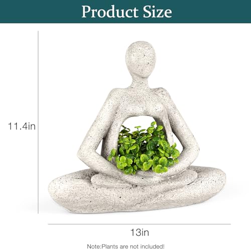 Planters for Outdoor Indoor Plants Succulent Planter Plant Flower Pots Unique Head Face Garden Vase with Drainage Hole Woman Yoga - color: Yoga Woman