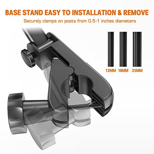 Tablet Holder for Microphone Stand, Mic Stand Tablet Holder for iPad, 360° Adjustable Clip-on Phone Mount for Shee Music Stand, Fits Devices from Screen Size 4.7 to 12.9”