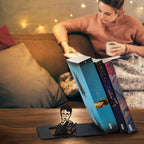 Renovatio Black Metal Bookend – Cute, Unique, Geeky Decor for Home, Office & Kids Room – Heavy Duty, Non-Slip Minimalist Bookends for Shelves – Wizard - style: Wizard
