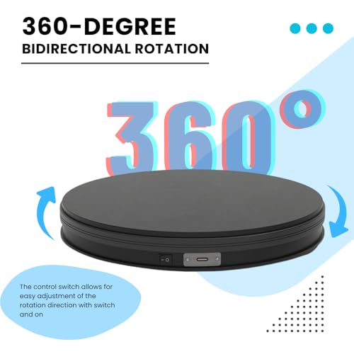 fotoconic Black Electric Motorized Rotating Turntable Display Stand, 14 Inch / 35cm Diameter, 110 Lb Centric Loading for Shop Display - size: Black 14", 110 Lb Max Loading