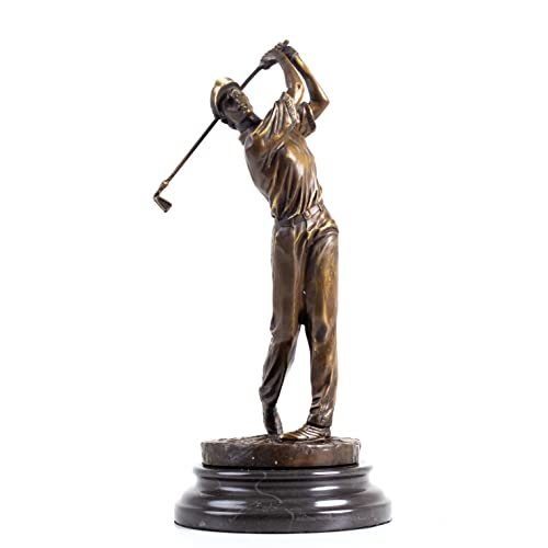13.2" Bronze Golfer Statue, Golf Figurines Bronze Statues and Sculptures Handmade Art Collectible for Home Office Decor - size: 13.2" Man