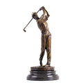 13.2" Bronze Golfer Statue, Golf Figurines Bronze Statues and Sculptures Handmade Art Collectible for Home Office Decor - size: 13.2" Man