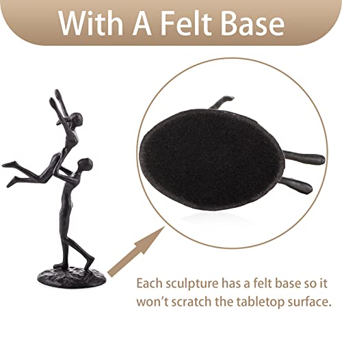 Sziqiqi Iron Sculpture Metal Statue for Couples Modern Decorative Figurine Romantic Sculptures Ornament Gift for Her Him Wedding Girlfriend Wife Abstract Home Table Decor - style: Couple Lift