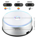 Watris Veiyi 4" LED Colorful Rotating Display Base, Light Rotating Crystal Display Base, Display Base Stand Turner for Crystals Glass Art and Cup