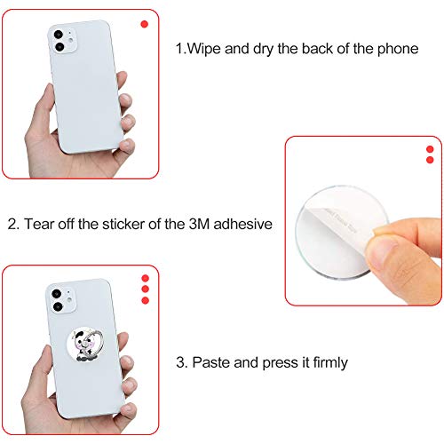 Bonoma Phone Ring Stand, 3 Pack Cute Cow 360 Degree Rotation Finger Grip Stand Holder Compatible with Smartphones and Tablets - color: Cute Cow