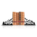 Mountain and Pine Tree Metal Bookends, Cabin Decor, Mountain Decor, Unique Bookends, Decorative Bookends for Home Farmhouse Office Desk Shelf Bookshelf Rustic Room Decor(Tree)