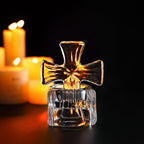 kanpura Clear Glass Cross Candle Holder 4" High Christian Tea Light Holder Cross Crystal Votive Candle Holders for Religious in Box(Single)