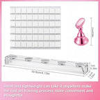 Nail Stands Acrylic Nail Art,Press on Nail Stand Magnetic Nail Tips Practice Holder 54 Pcs Reusable Adhesive Putty for DIY Painting(Pink - color: Pink
