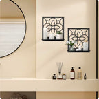 Abstract Candle Wall Holder, Pastoral Bathroom Wall Art for Living Room Bedroom Bathroom (2 Pack 11.8 x 13 in) - color: Black- Pastoral
