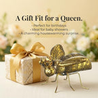 The Bridge Collection Decorative Gold Bee with Crown Figurine - Resin Queen Bee Tabletop Decoration for Spring, Summer, Everyday Home Decor - Wedding, Baby Shower, Party Decor