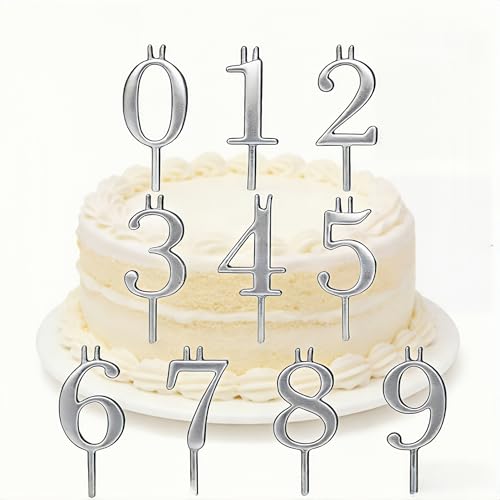 Reusable Stainless Steel Number Candle Holder Set for Birthday Cakes