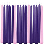 YOROXRG 16 Pack Advent Taper Candles Premium Hand Dipped 10in Unscented Christmas Taper Candles - Ideal for Seasonal Celebrations, Holidays, Church, Celebration, Party - color: Purple/Pink-Advent 16