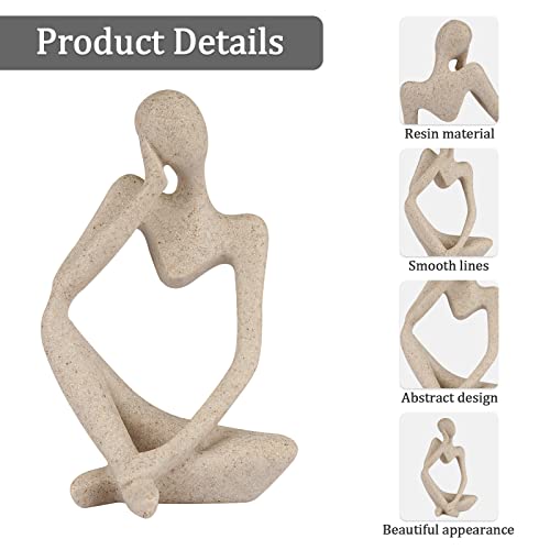 Sandstone Resin Thinker Style Abstract Sculpture Statue Collectible Figurines Home Office Bookshelf Desktop Decor(Small Sandstone,Left) - color: Small Sandstone, size: Left 1pc