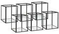 Phosphor Set of 6 PCS Small Glass Hurricane Camdle Holder, Black Candle Holder for Wedding, Party, Holiday. - color: Black-6pcs