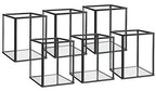 Phosphor Set of 6 PCS Small Glass Hurricane Camdle Holder, Black Candle Holder for Wedding, Party, Holiday. - color: Black-6pcs