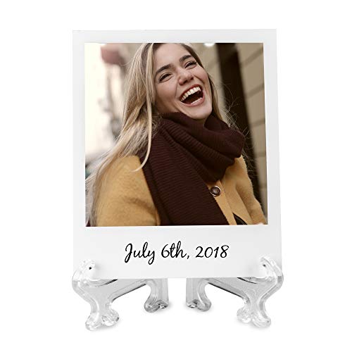 Super Z Outlet Clear Plastic Easels, 3.5” Mini Display Stands for Light Items – 3 oz Capacity Holders for Place Cards, Small Photos, Trading Cards, Table Numbers, and Crafts (12 Pack) - size: 3.5 Inch