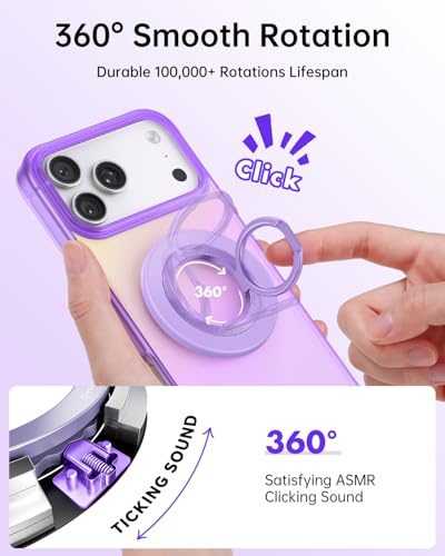 SYNCWIRE Magnetic Phone Ring Holder for MagSafe, 360° Rotation Cell Phone Grip Stand Finger Ring Kickstand Two-Sided Magnet Compatible with iPhone 17 Pro Max 16 15 14 13 12 MagSafe Accessories - color: Single Ring-1PCS-Lavender Lovers