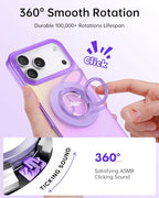 SYNCWIRE Magnetic Phone Ring Holder for MagSafe, 360° Rotation Cell Phone Grip Stand Finger Ring Kickstand Two-Sided Magnet Compatible with iPhone 17 Pro Max 16 15 14 13 12 MagSafe Accessories - color: Single Ring-1PCS-Lavender Lovers