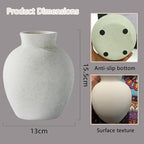 Handmade White Ceramic Vase 6.1 Inch, Farmhouse Boho Tabletop Centerpiece for Living Room, Rustic Wabi-Sabi Decor for Wedding Mantel Shelf - size: 6.1in