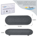 2PCS Water Absorbing Stone Tray, Fast Drying Diatomite Stone Sink Tray, Water Absorbent Diatomite Coasters, Stones Soap Trays for Kitchen Sink, Bathroom Counter Hand Soap Dish Toothbrush Holders - color: 2pcs 21×10cm Dark Gray Oval