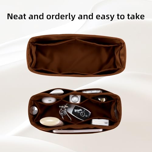 DGAZ Bag Organizer Insert, Silk Purse Organizer, Luxury Handbag Tote in Bag Shapers, Fits Kelly mini I/mini II /20/25/28/32/35/40 Bags (Gold, KL28) - color: Gold, size: KL28