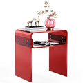 Clear Acrylic End Table 2-Tier Bedside Nightstand for Living Room Bedroom (1, Red) - color: Red