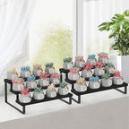 YINMIT Wooden Display Riser Stand, Tiered Perfume and Cologne Organizer Stand, 3 Tier Spice Rack Organizer, Rustic Display Shelf for Candles (3 Tier,2Pack,Black) - color: 3 Tier,2Pack,Black