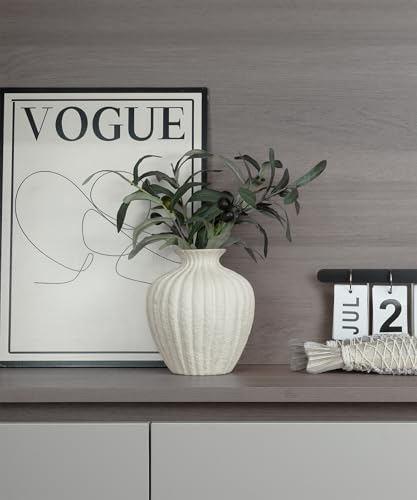 Ceramic Vase Rustic White for Farmhouse, Small Table Decorative Vase for Home Decor, Nordic for Ofice Hotel Living Room, Shelf, Tabletop Décor - size: Small